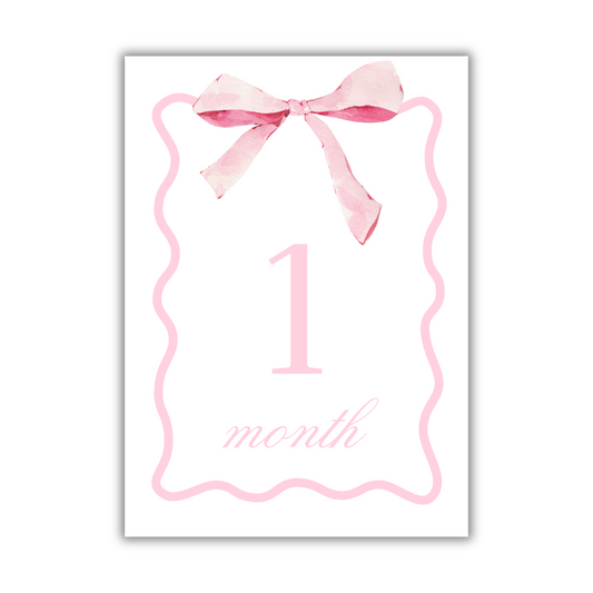 Watercolor Bow Milestone Cards