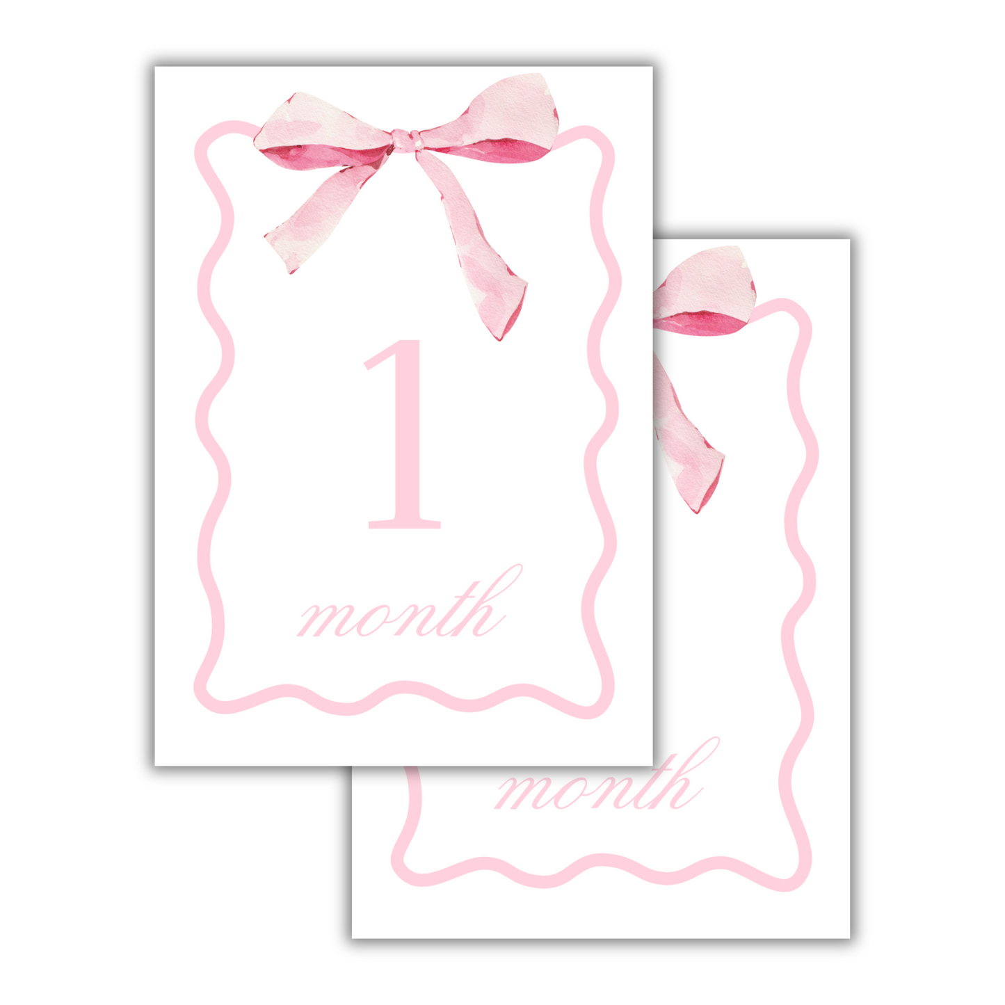 Watercolor Bow Milestone Cards