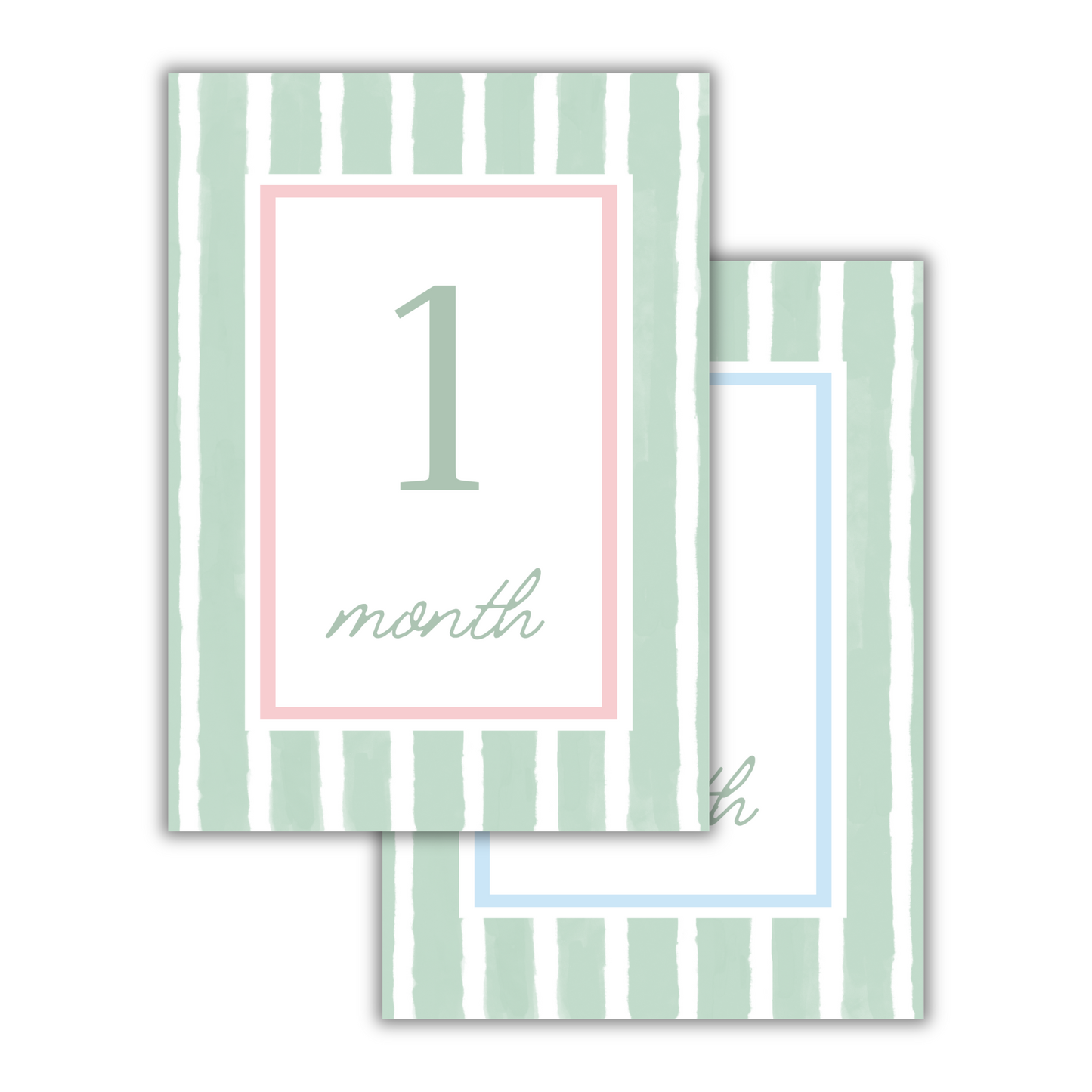 Watercolor Stripe Milestone Cards