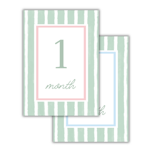 Watercolor Stripe Milestone Cards